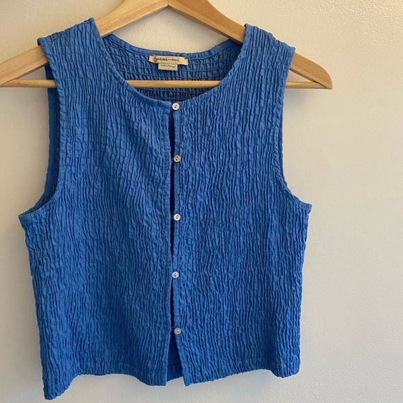 Paloma Wool Livi Top Blue Button Tank Top - Picture 2 of 5